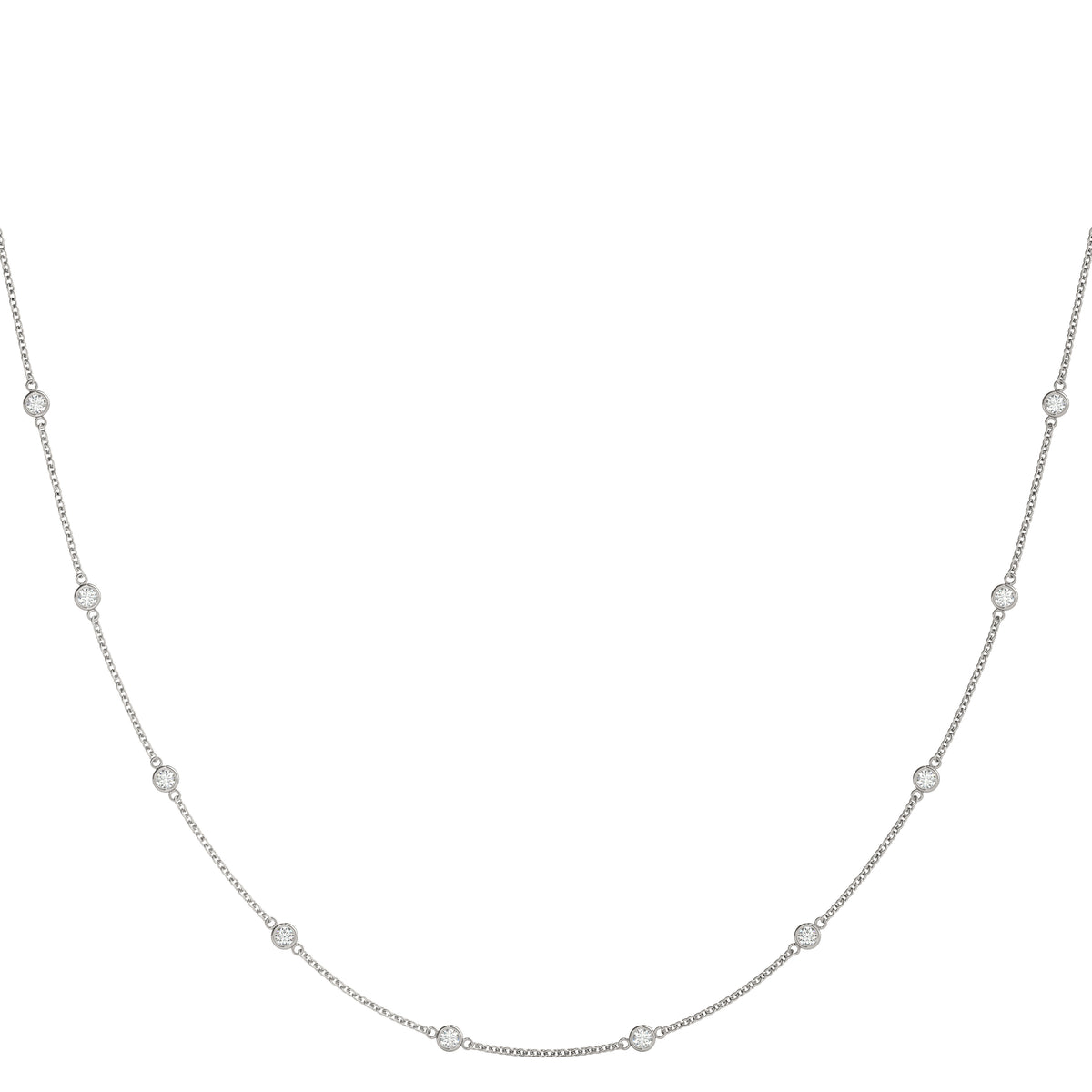 10-Diamond Round Pendant Necklace