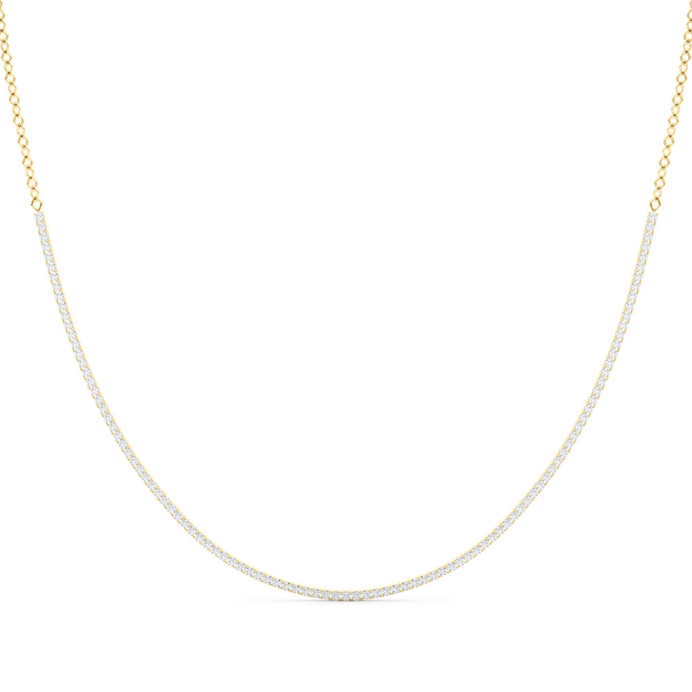 14K Yellow Gold Diamond Cluster Necklace
