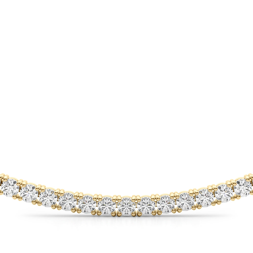 14K Yellow Gold Diamond Cluster Necklace