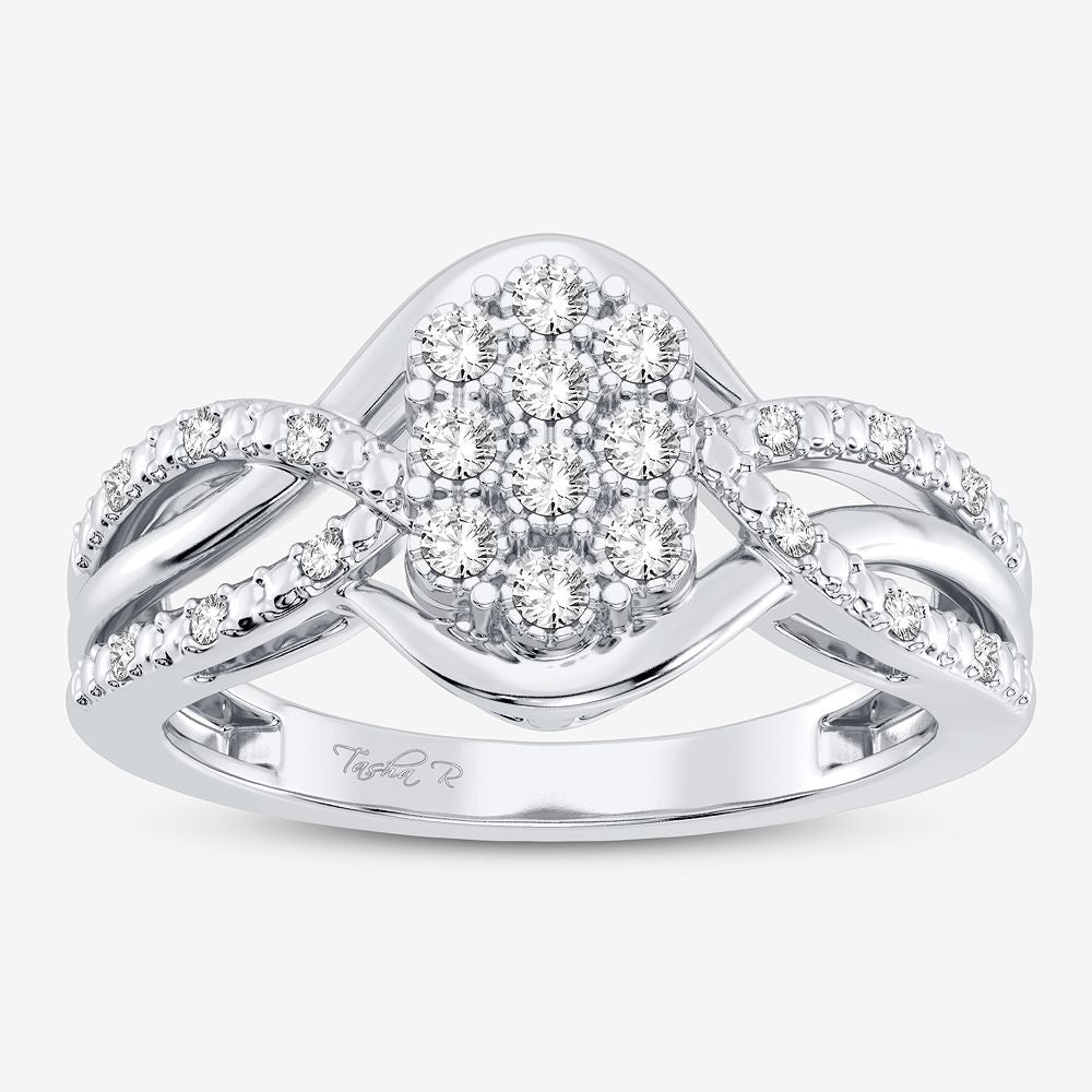 Elegant 10K 0.10CT DIAMOND RING