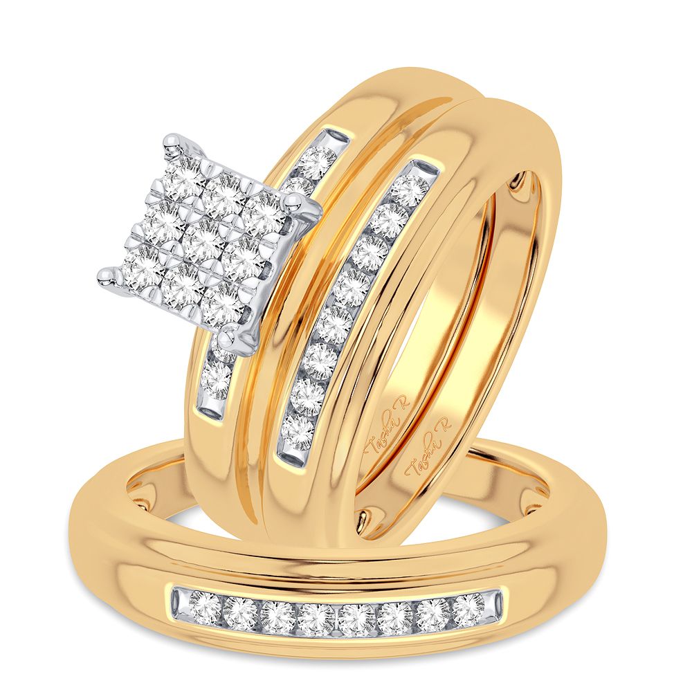 10K 0.50CT DIAMOND TRIO SET