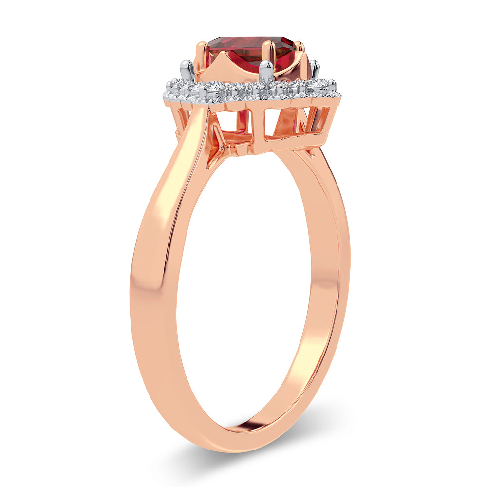 14K 0.12ct Diamond Ruby Ring