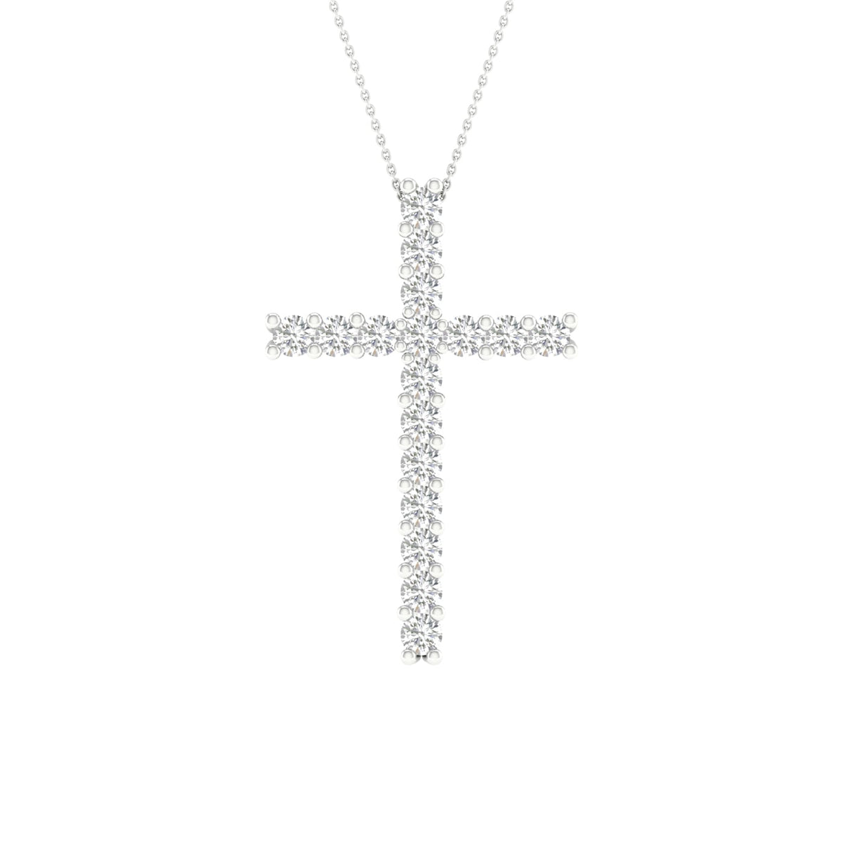 14K 0.50CT Certified Lab Grown Diamond Cross Pendant ( IGI Certified )