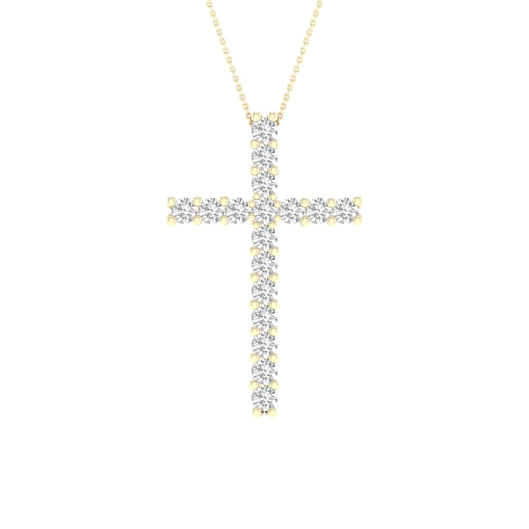 14K 0.50CT Certified Lab Grown Diamond Cross Pendant ( IGI Certified )