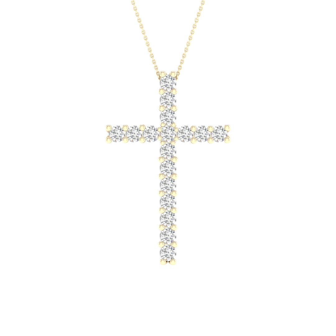 14K 0.50CT Certified Lab Grown Diamond Cross Pendant ( IGI Certified )