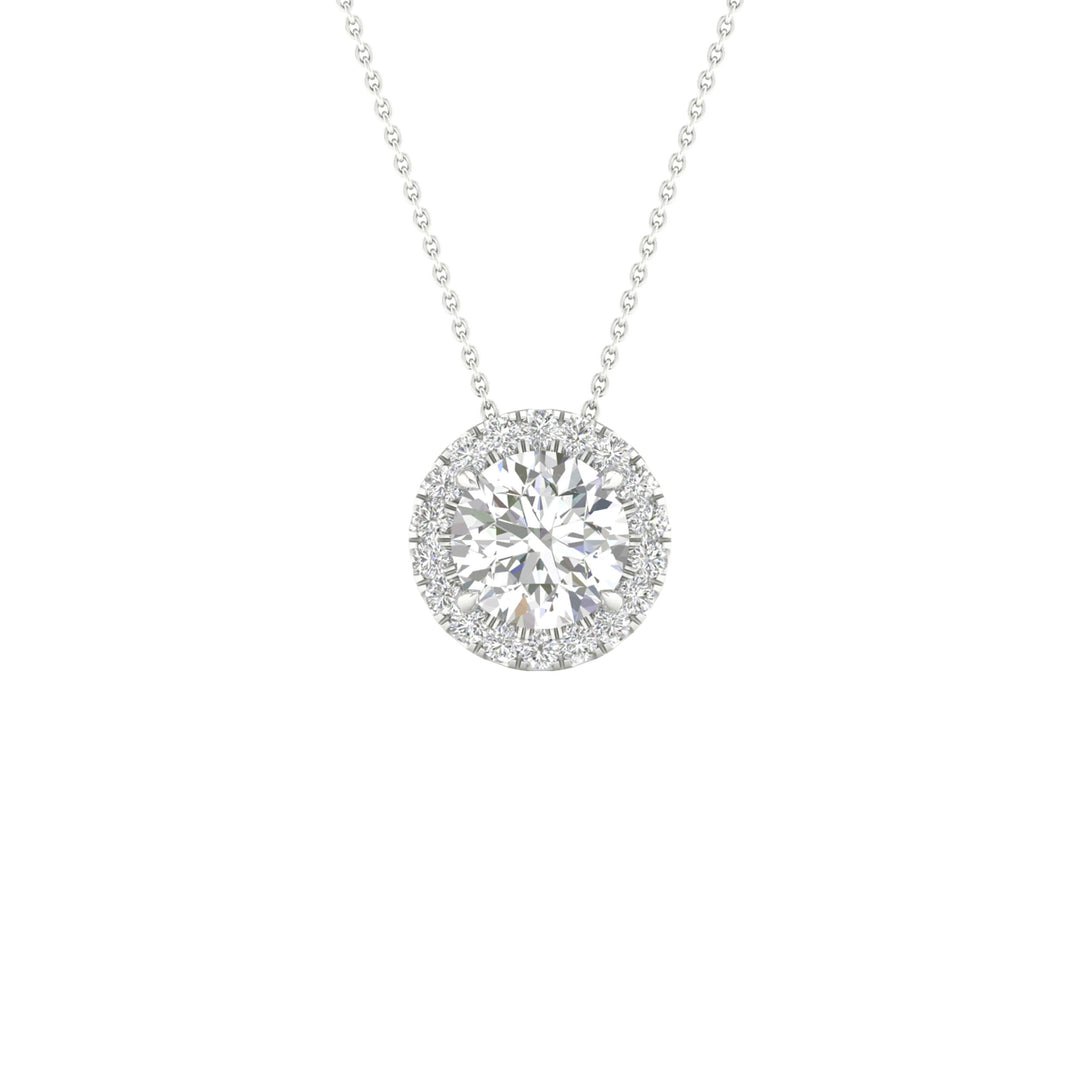 14K 1.15CT Certified Lab Grown Diamond Pendant ( IGI Certified )