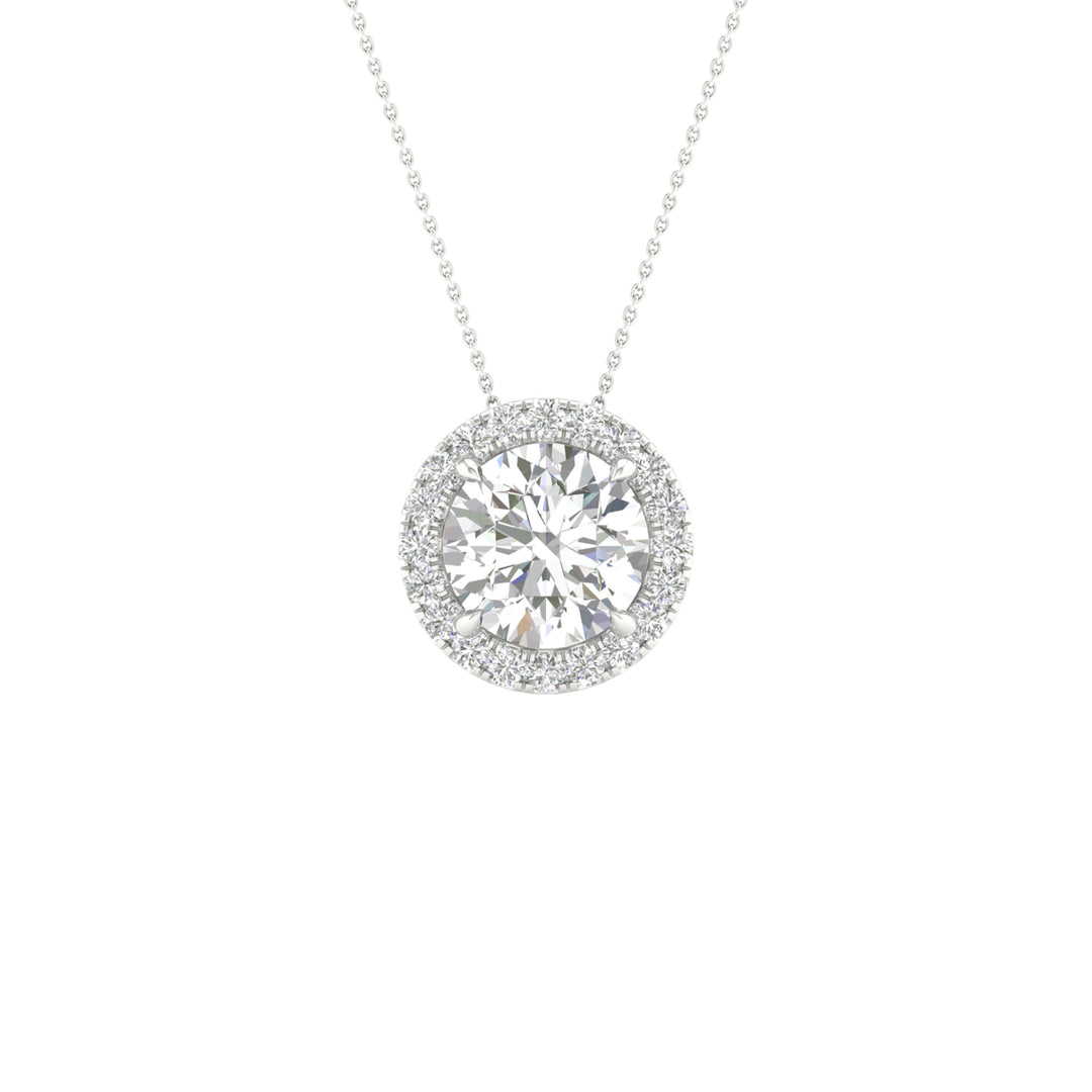 14K 3.25CT Certified Lab Grown Diamond Pendant ( IGI Certified )