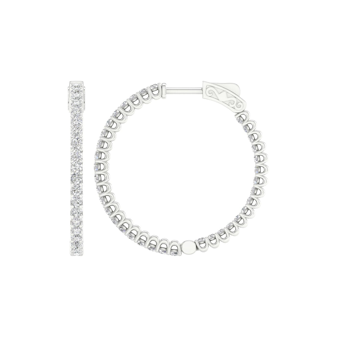 14K 2.00CT Lab Diamond Hoop Earring