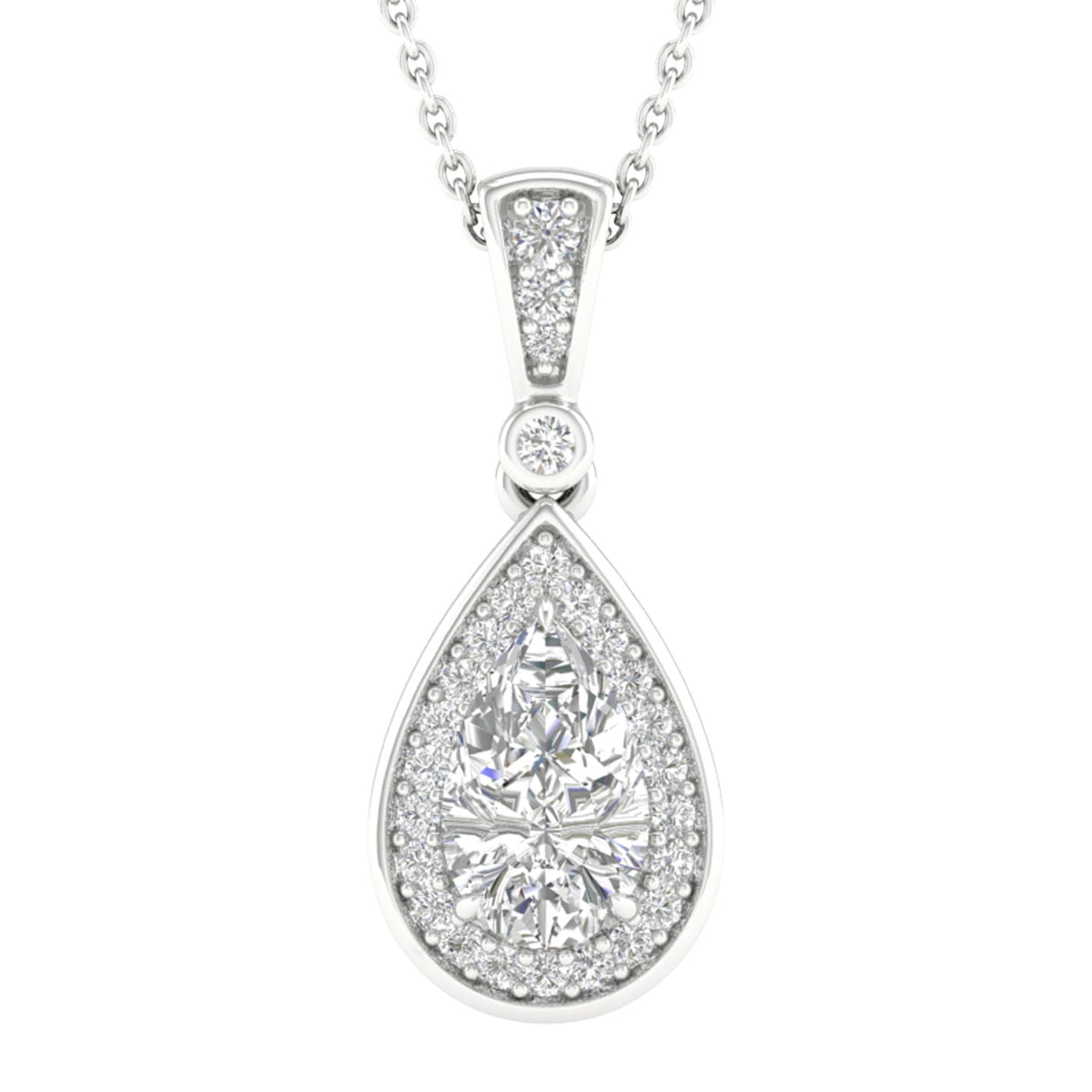 14K 1.15CT  Lab Grown Diamond Pendant