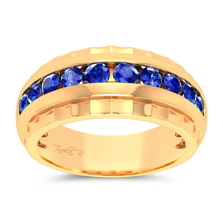 10K 0.25CT BLUE DIAMOND MEN'S BAND