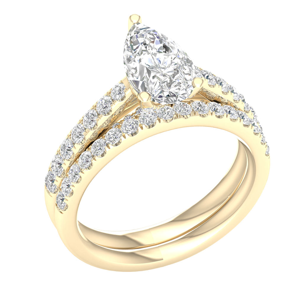 14K 2.33CT Lab Grown Bridal Set