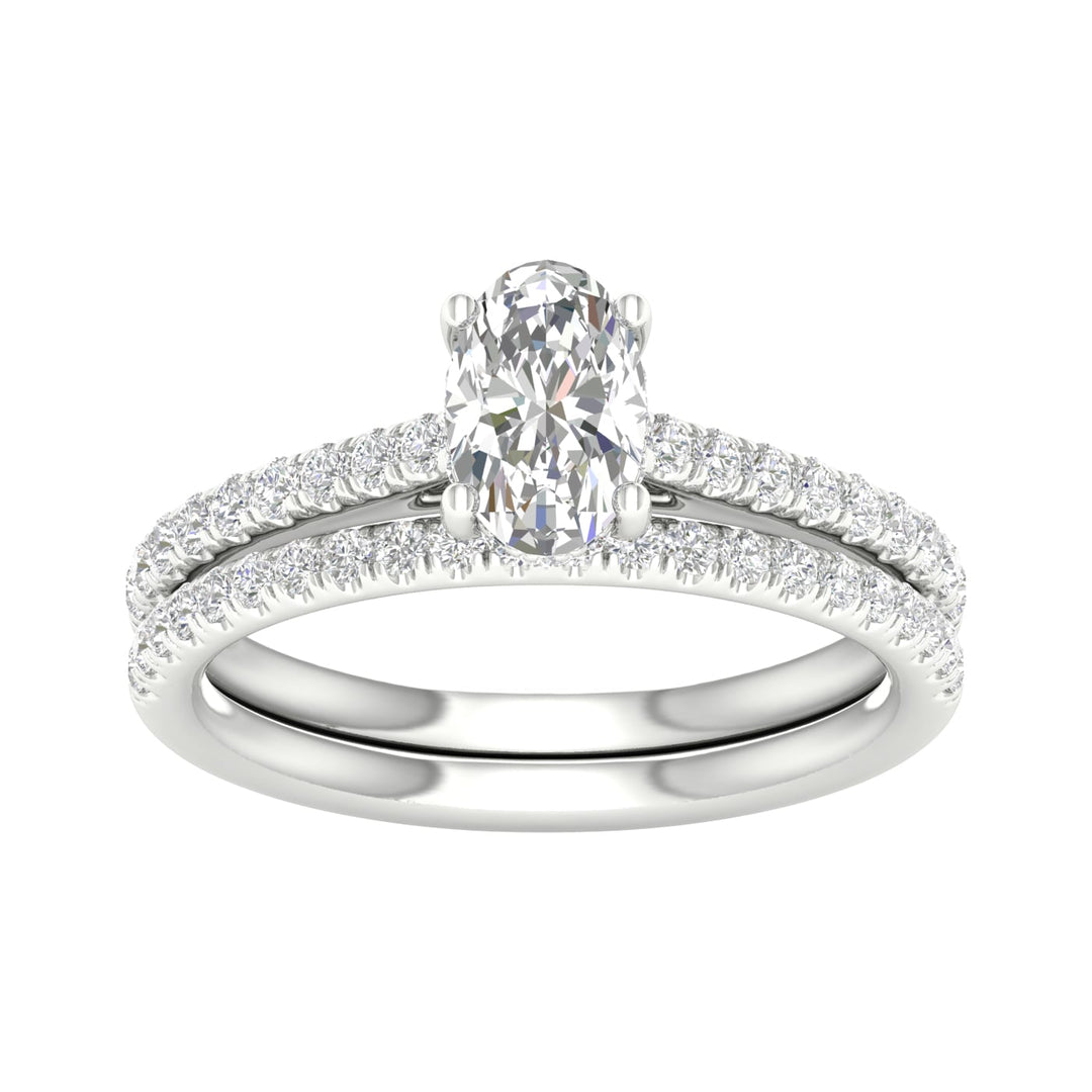Platinum  1.50CT  Lab Diamond Bridal Ring