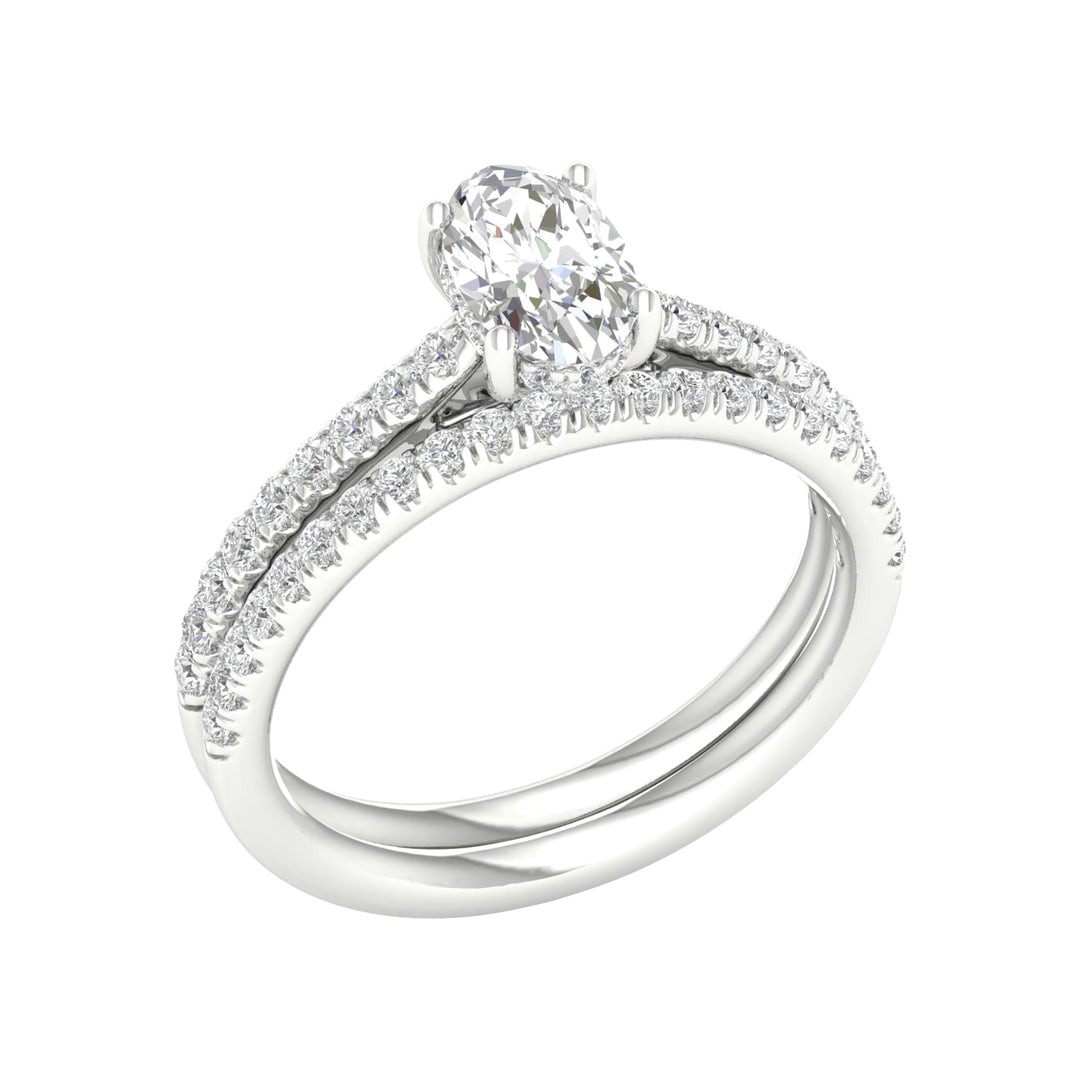 Platinum  1.50CT  Lab Diamond Bridal Ring