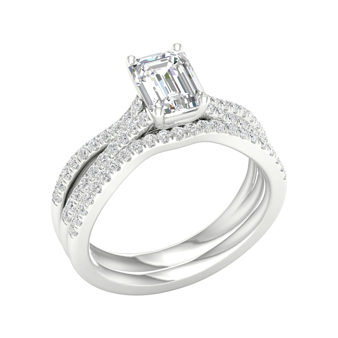 14K 1.40CT Lab Grown Bridal Set