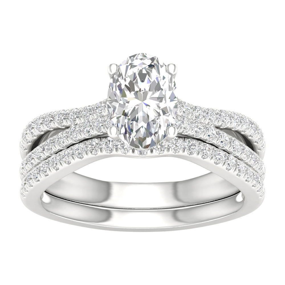 14K 1.40CT Lab Grown Bridal Set