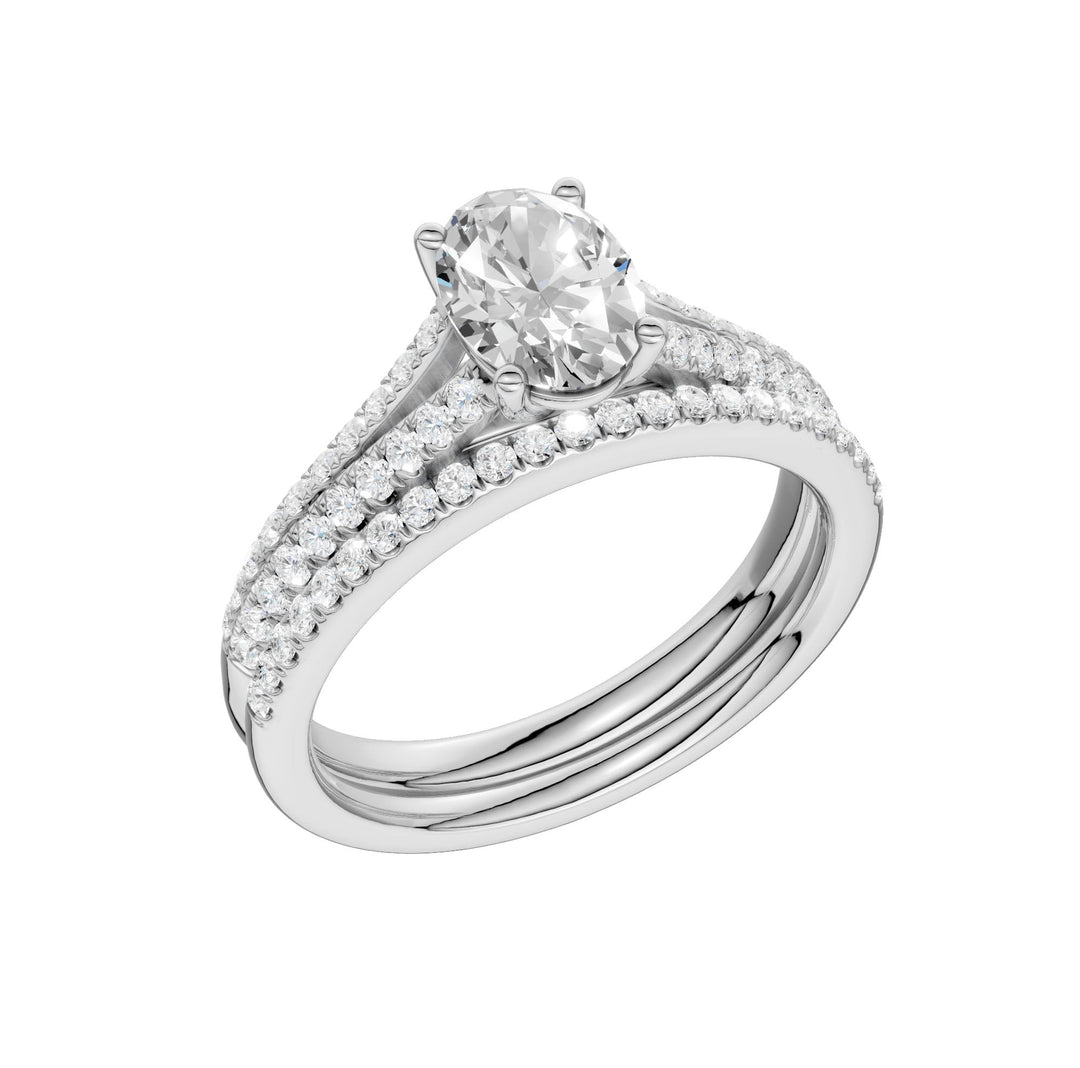 14K 1.40CT Lab Grown Bridal Set