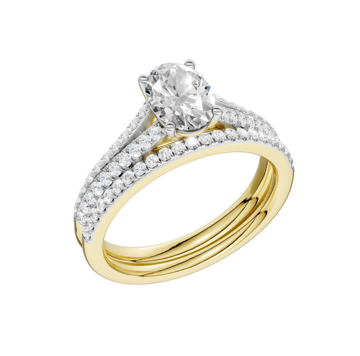 14K 1.40CT Lab Grown Bridal Set