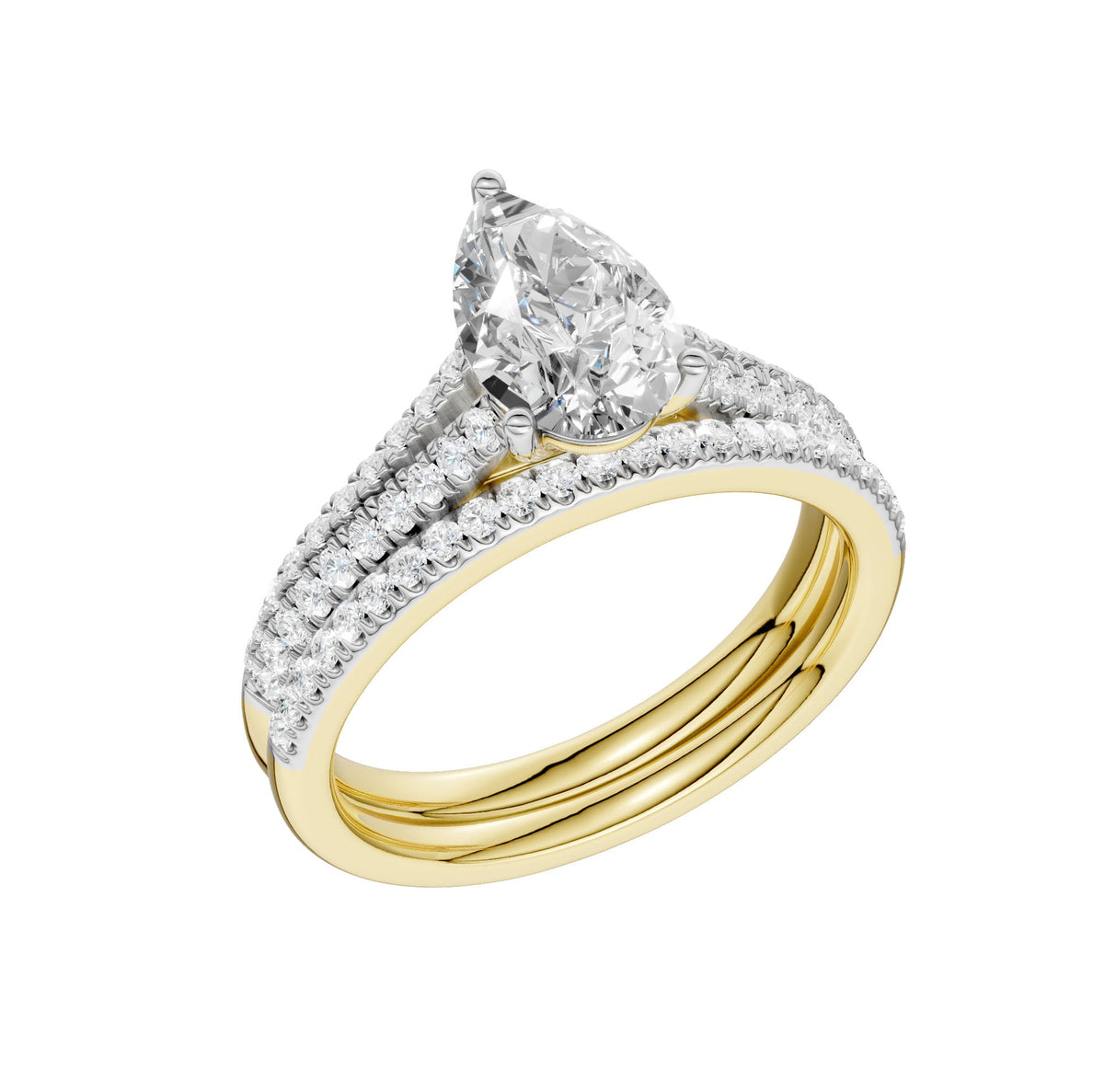 Certified Lab Grown 14K 1.40CT Diamond Bridal Set