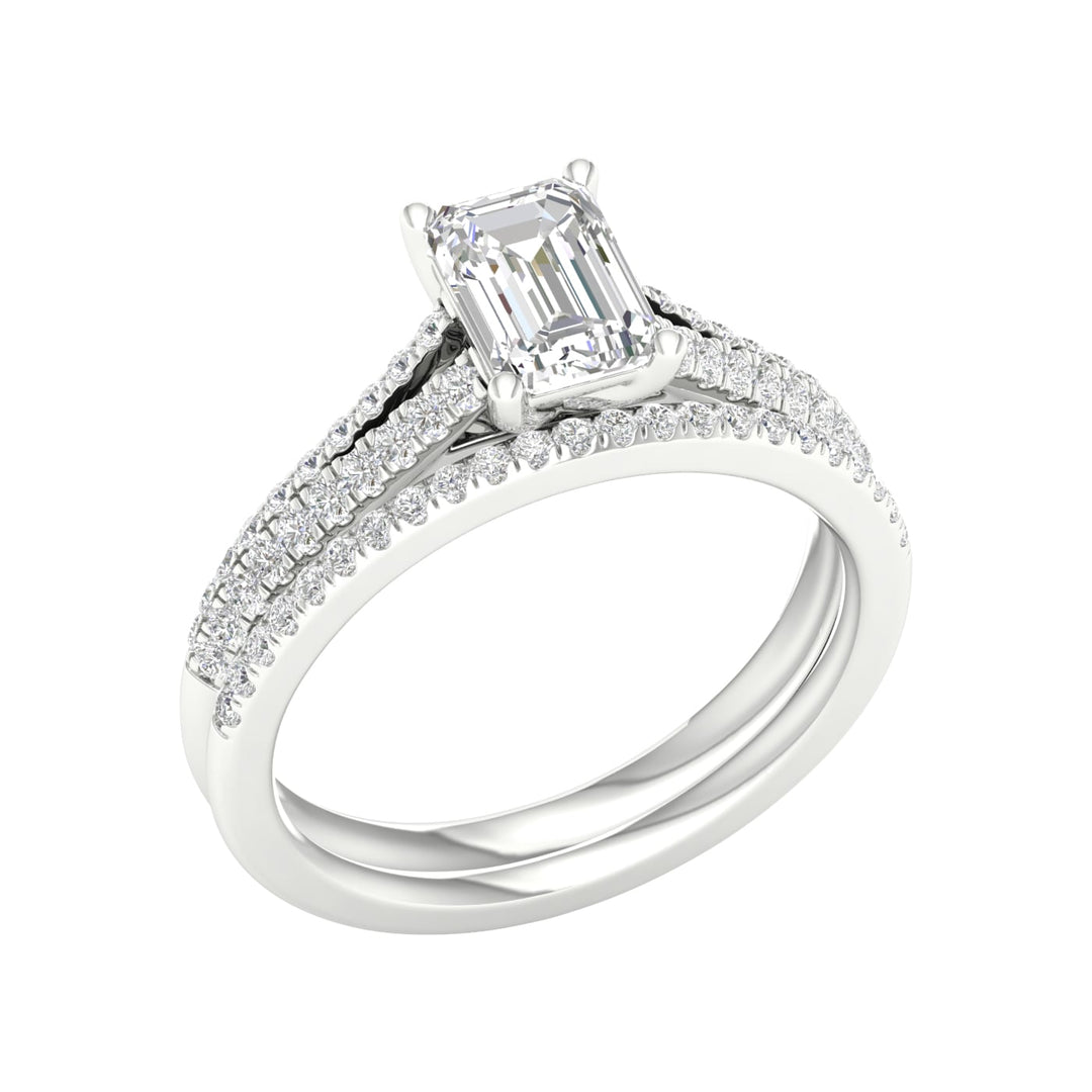 Certified Lab Grown 14K 1.40CT Diamond Bridal Set