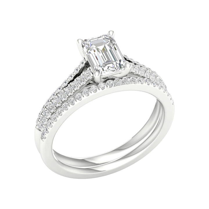 Certified Lab Grown 14K 1.40CT Diamond Bridal Set