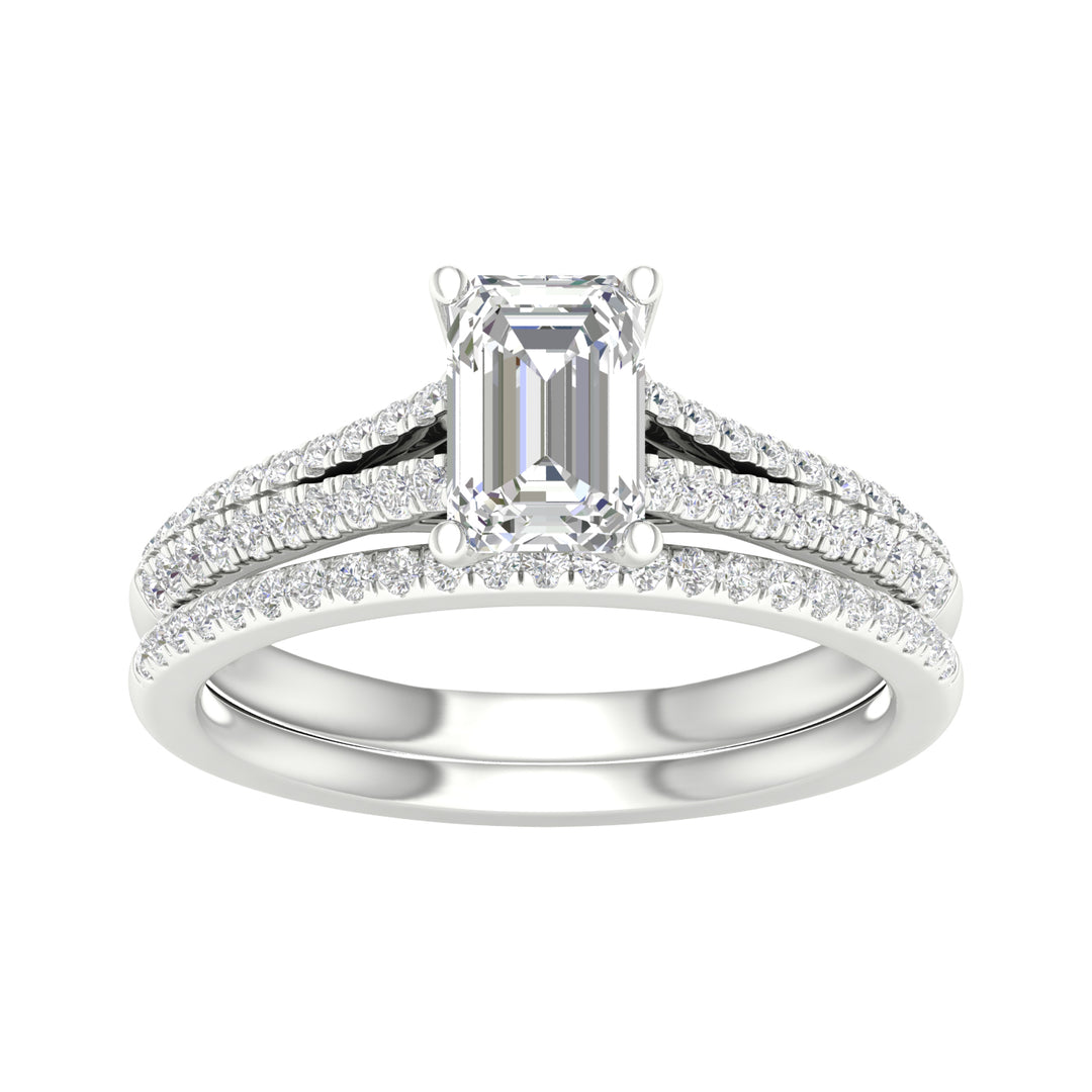 Certified Lab Grown 14K 1.40CT Diamond Bridal Set