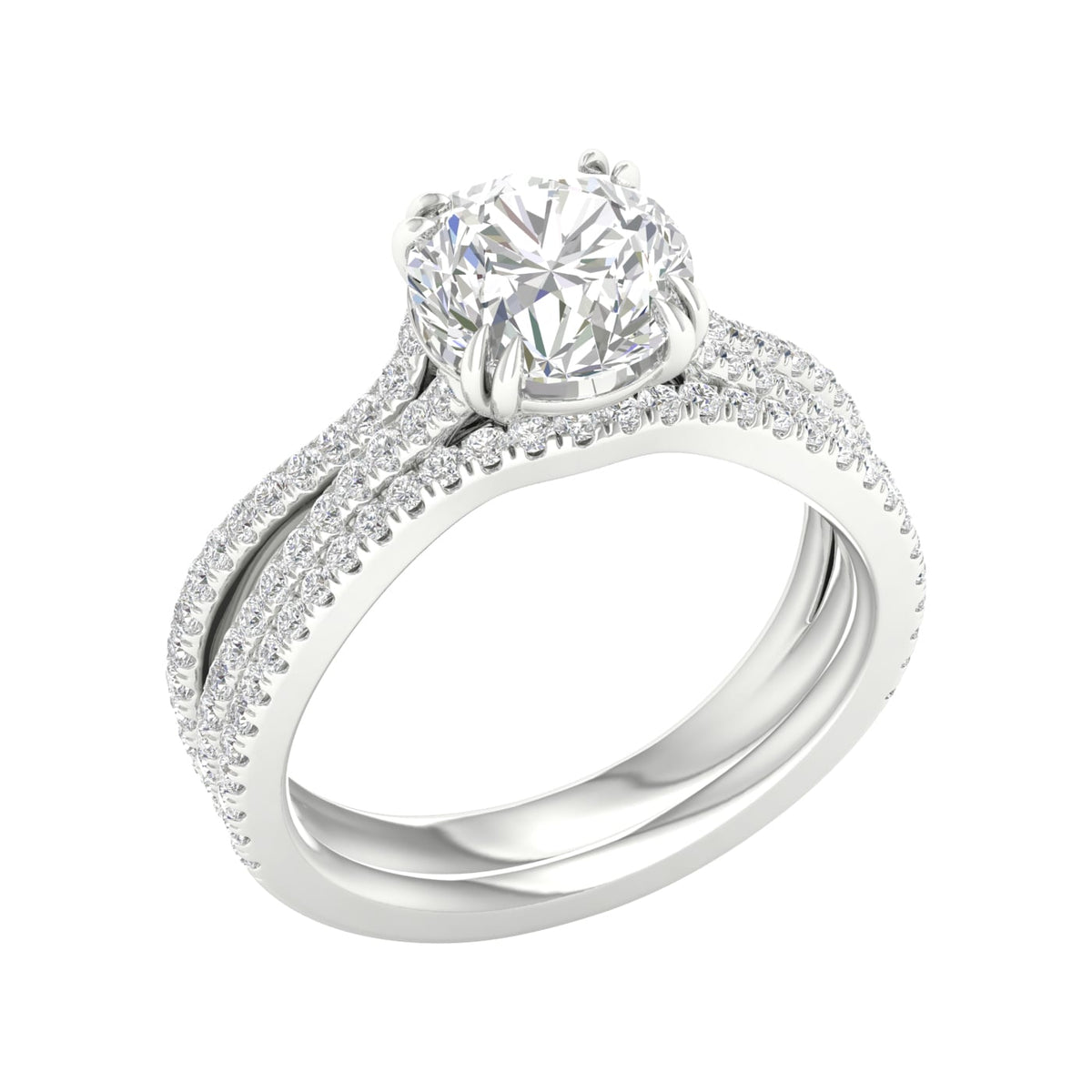 Certified Lab Grown 14K 2.50CT Diamond Bridal Set