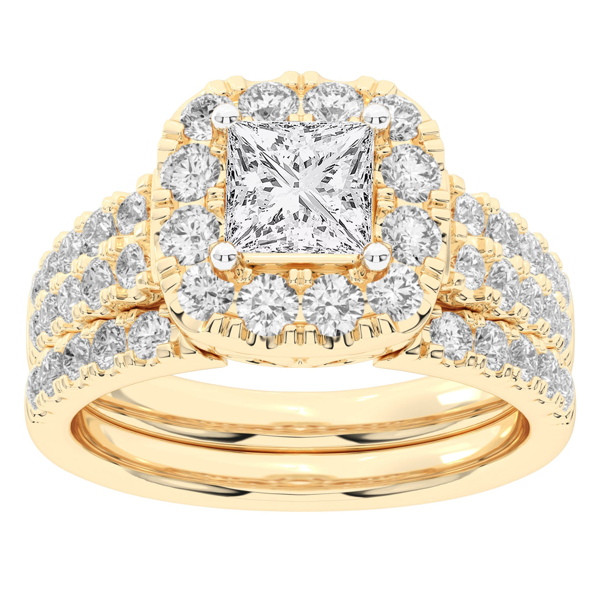14K 2.00CT Lab Grown Diamond Bridal Set