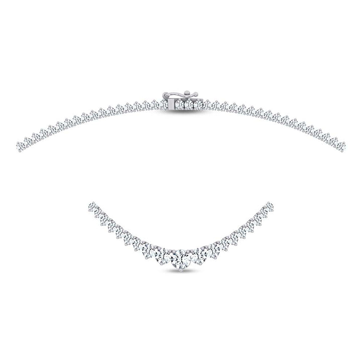 14K 5.20CT LAB DIAMOND NECKLACE GRADUATED 17INCH
