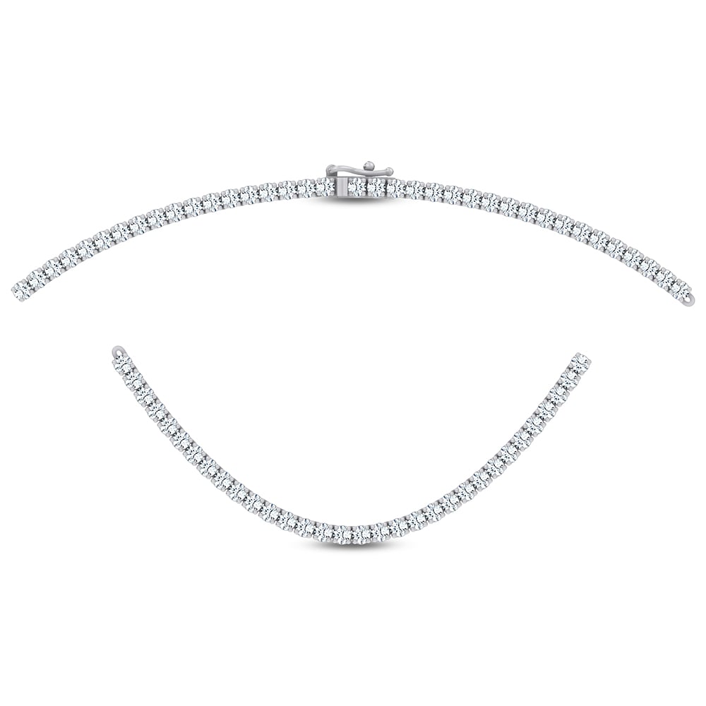 14K 5.00CT LAB DIAMOND NECKLACE TENNIS 17 INCH