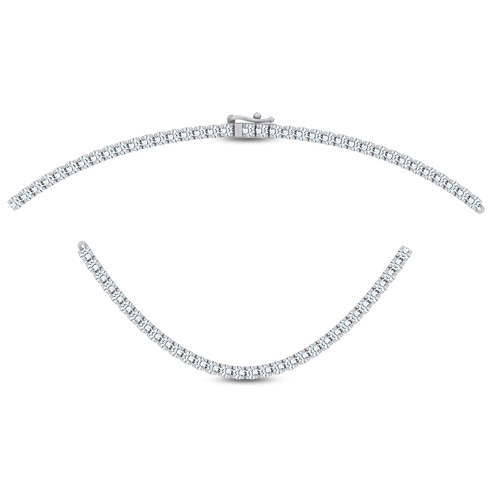 14K 5.00CT LAB DIAMOND NECKLACE TENNIS 17 INCH