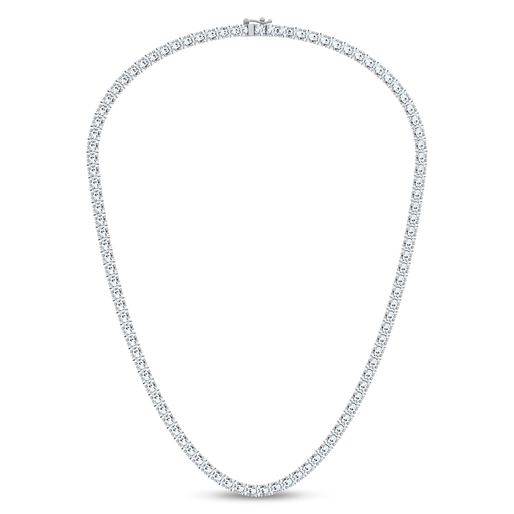 14K 20.00CT DIAMOND NECKLACE TENNIS 17 INCH