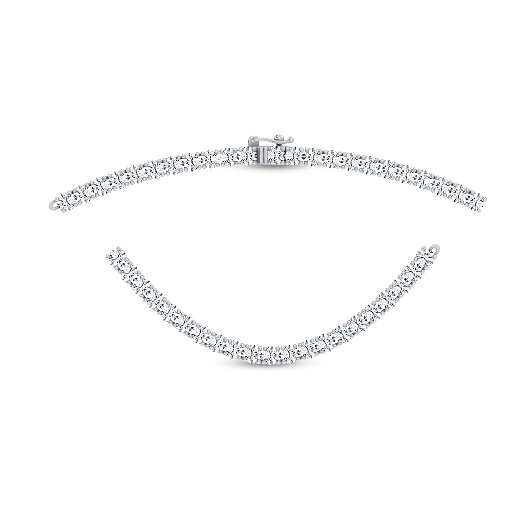 14K 10.00CT DIAMOND NECKLACE TENNIS 17 INCH