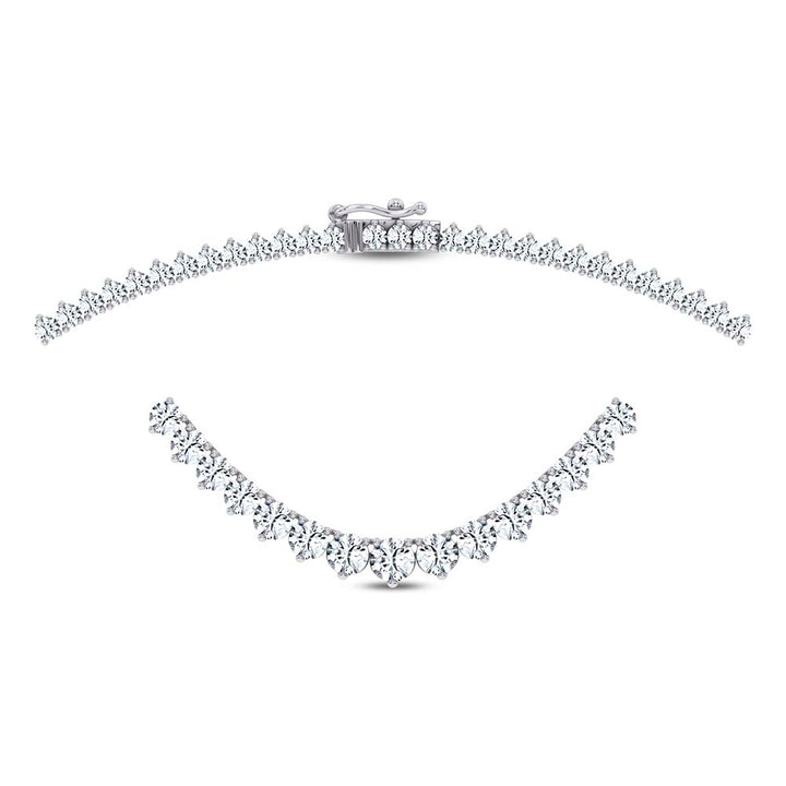 14K 10.00CT DIAMOND NECKLACE TENNIS 17 INCH