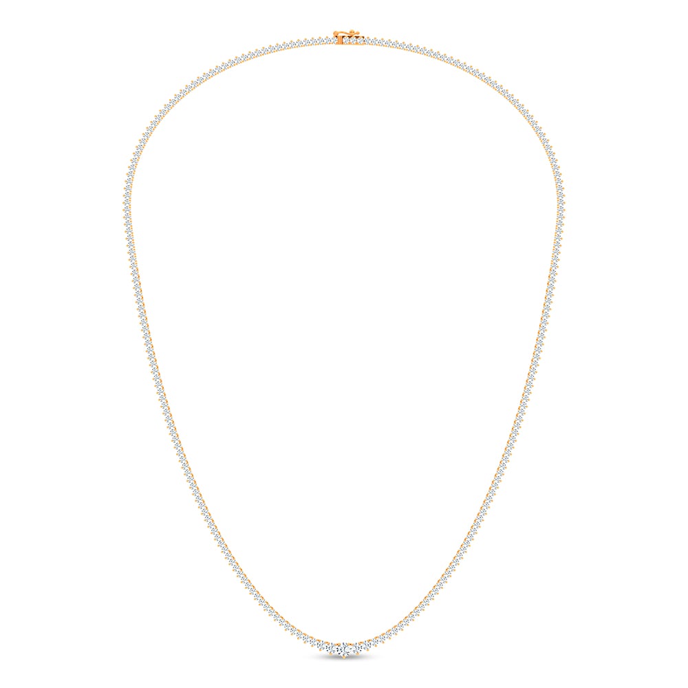 14K 3.00CT GRADUATED DIAMOND NECKLACE 17 INCH