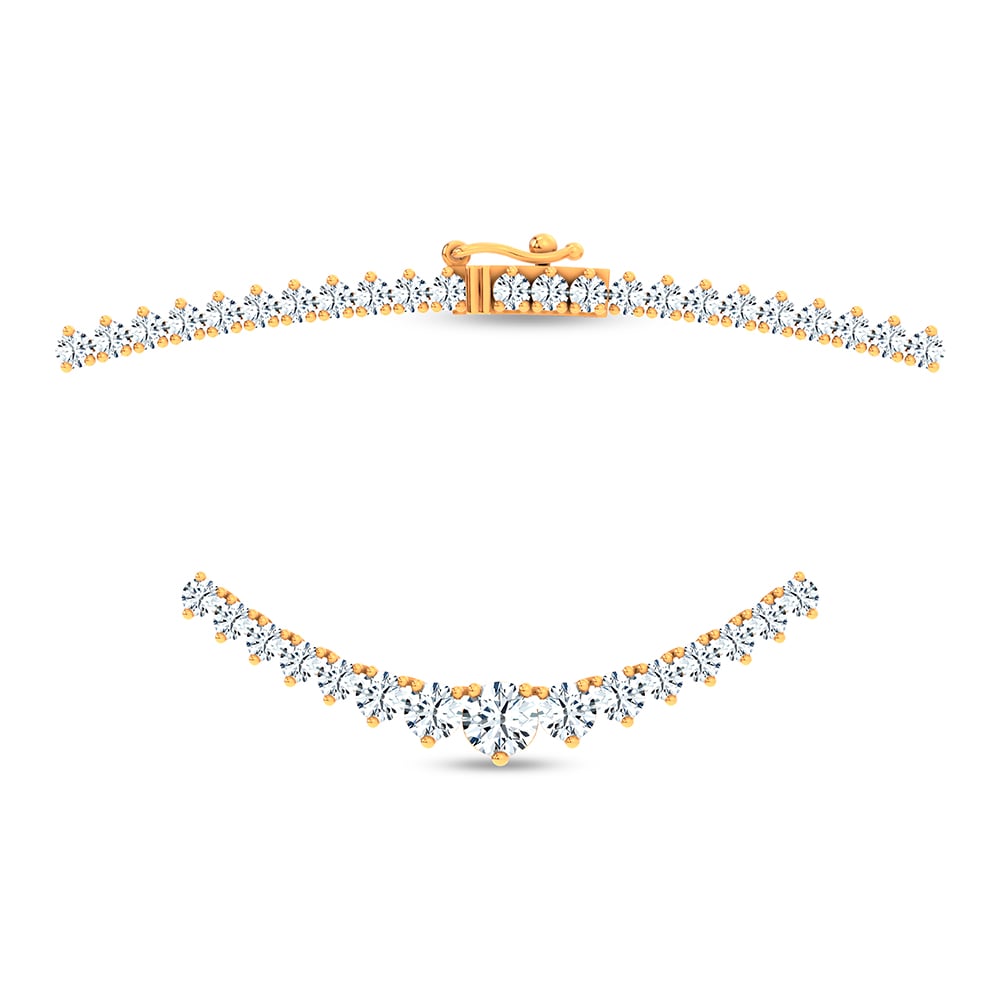 14K 3.00CT GRADUATED DIAMOND NECKLACE 17 INCH