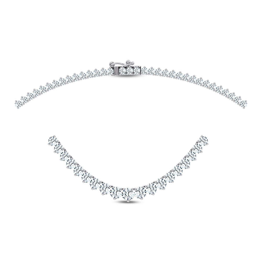 14K 10.00CT Certified Lab Grown GRADUATED DIAMOND NECKLACE  18 Inch