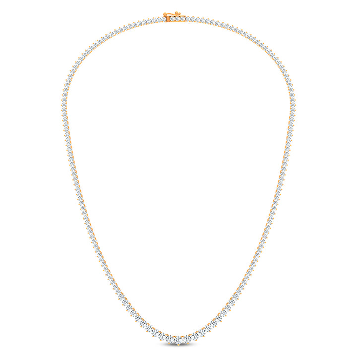 14K 10.00CT Certified Lab Grown GRADUATED DIAMOND NECKLACE  18 Inch