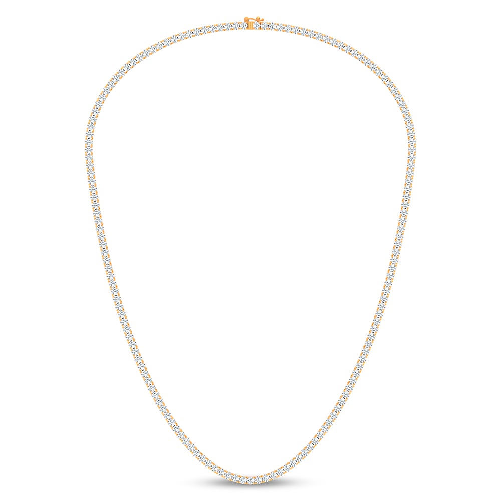 14K 10.00CT DIAMOND NECKLACE 18INCH TENNIS