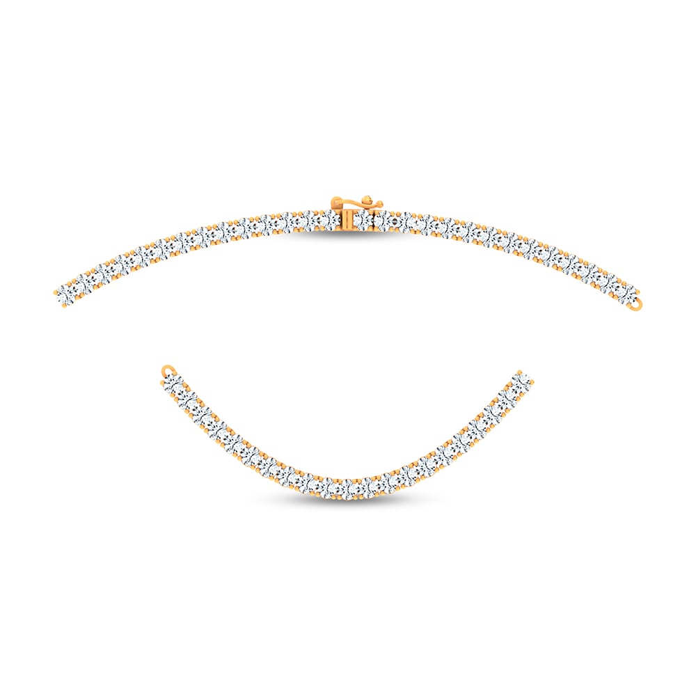 14K 10.00CT DIAMOND NECKLACE 18INCH TENNIS