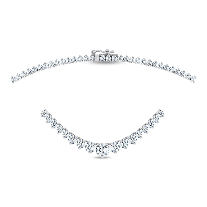 14K 7.00CT GRADUATED DIAMOND NECKLACE 17INCH