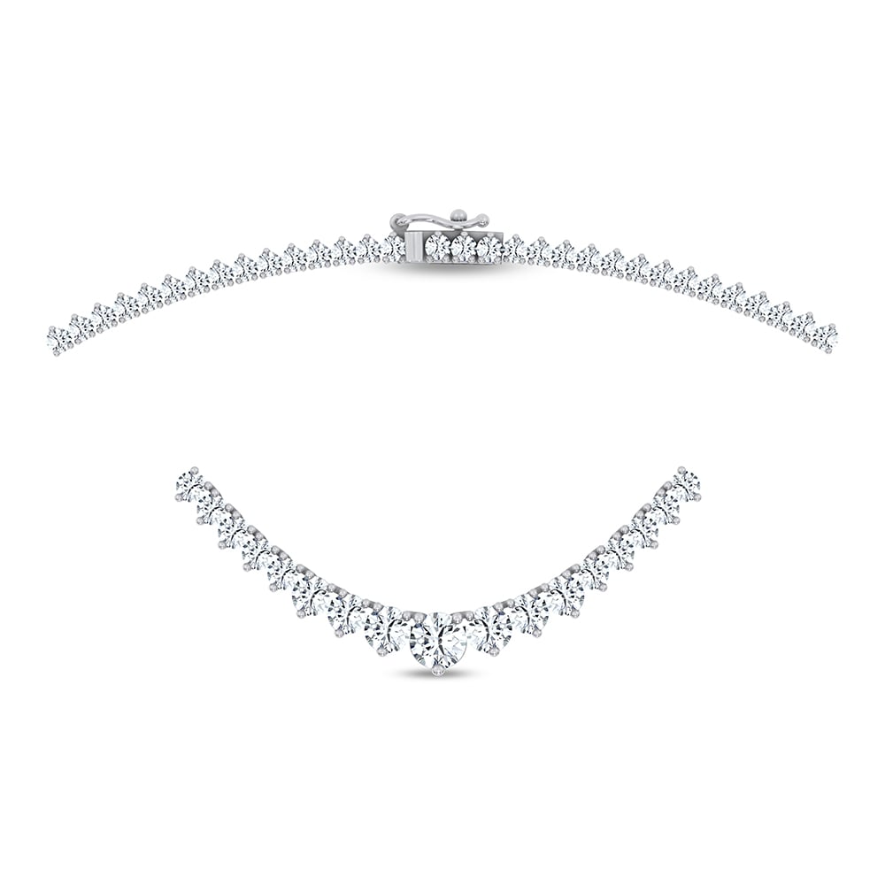 14K 7.00CT GRADUATED DIAMOND NECKLACE 17INCH