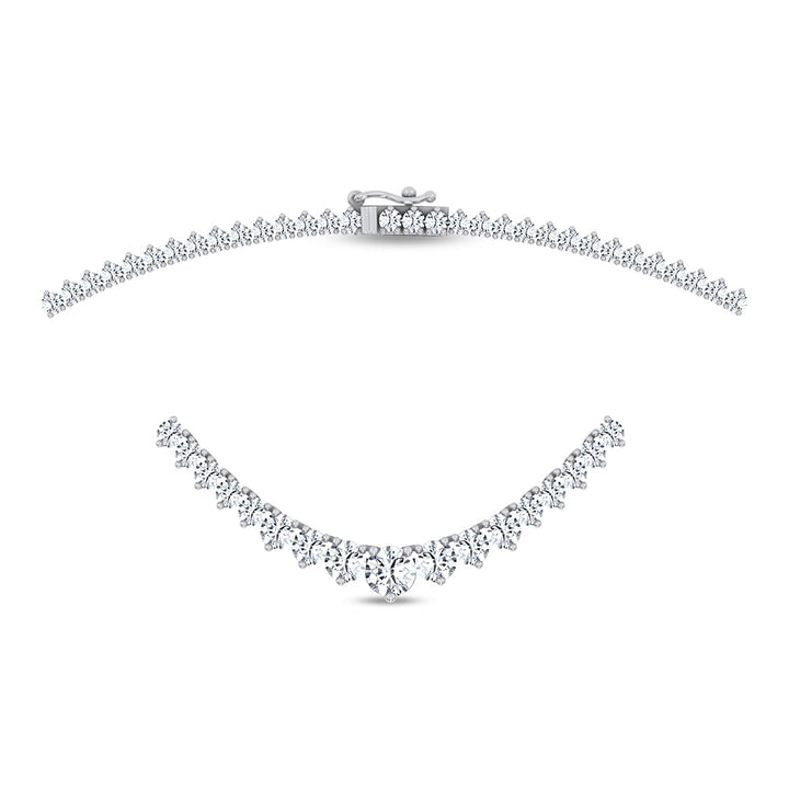 14K 7.00CT GRADUATED DIAMOND NECKLACE 17INCH