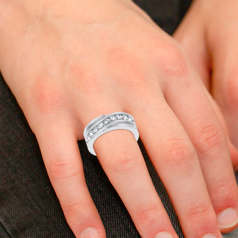 14K 1.00CT LAB DIAMOND MEN'S BAND