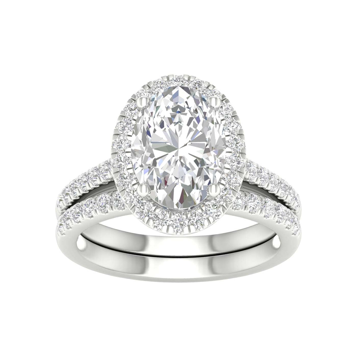 14K 3.75CT Lab Diamond Bridal Set