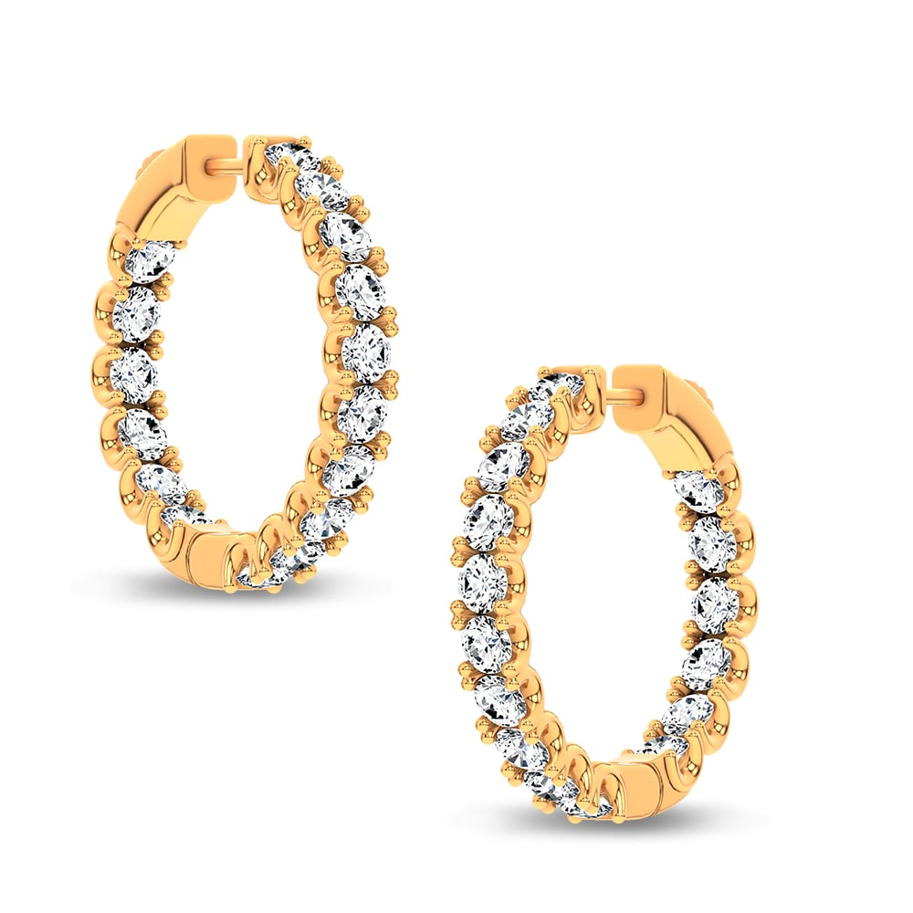 14K 5.00CT Lab Grown Diamond Hoops