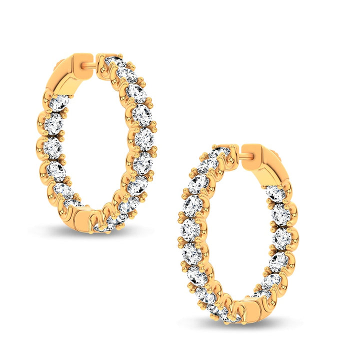 14K 5.00CT Lab Grown Diamond Hoops