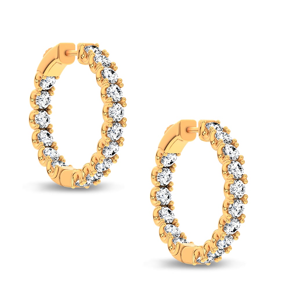 14K 5.00CT Lab Grown Diamond Hoops