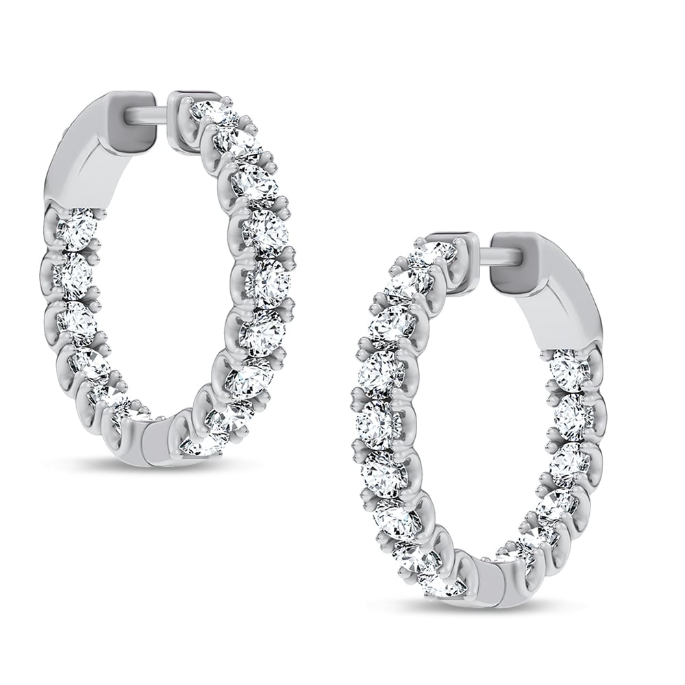 14K 2.00CT Lab Grown Diamond Hoops