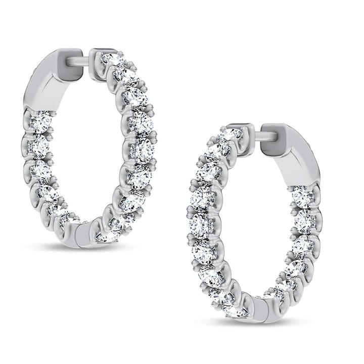 14K 2.00CT Lab Grown Diamond Hoops