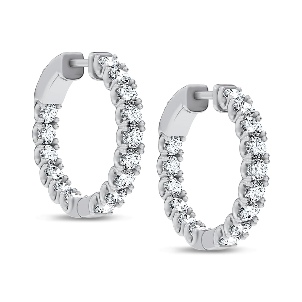 14K 2.00CT Lab Grown Diamond Hoops